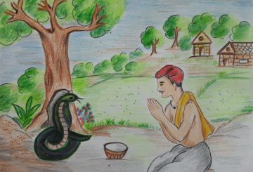 The Bhraman And The Cobra ( ब्राह्मण और नाग देवता )