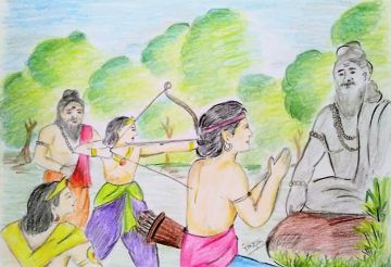 Dronacharya Ke Shishay Aur Eklavya (द्रोणाचार्य के शिष्य और एकलव्य)