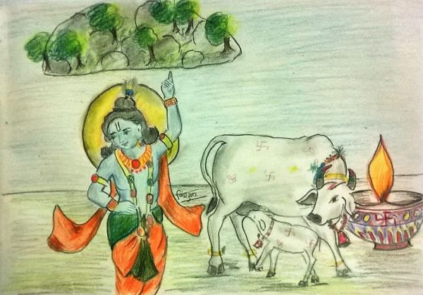 Govardhan pooja (गोवर्धन पूजा)